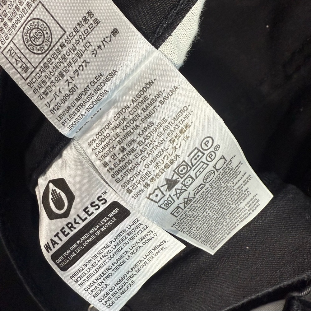 Levi's 502 Taper Fit Stretch Jeans Men's Sz 36x30 Black - Picture 7 of 11
